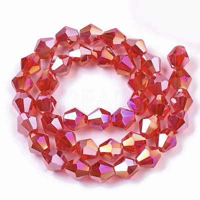 Electroplate Glass Beads Strands EGLA-Q118-8mm-B22-1