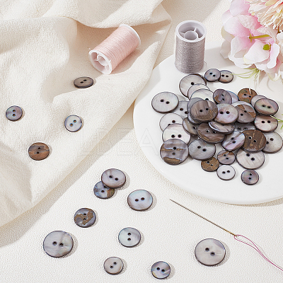 80Pcs 4 Styles Shell Buttons FIND-BBC0015-95B-1