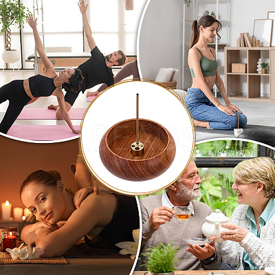 Round Wood Incense Burners Holder AJEW-WH0696-817B-1