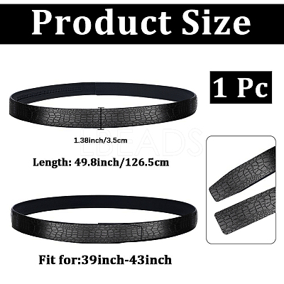 Cowhide Leather Crocodile Skin Pattern Waist Belts for Men AJEW-WH20020-437C-1