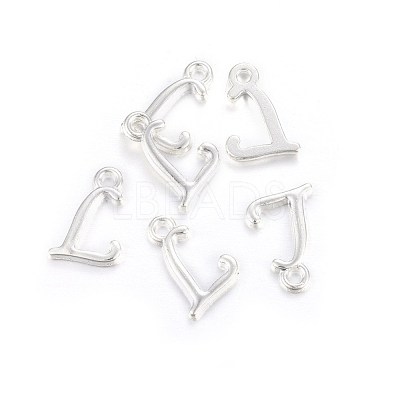 Silver Color Plated Alloy Letter Pendants PALLOY-J718-01S-L-1