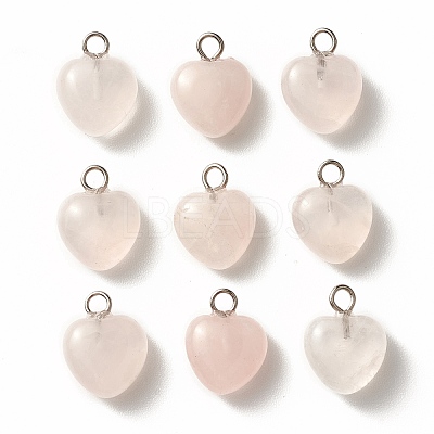 Natural Rose Quartz Charms G-T132-005D-1