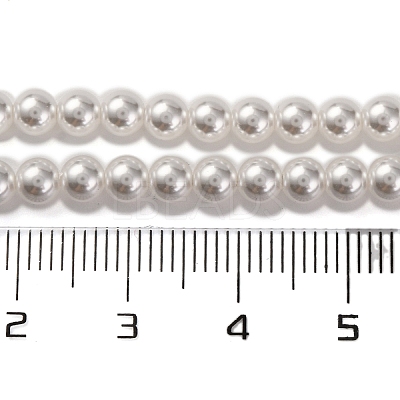 Baking Paint Pearlized Glass Pearl Round Bead Strands PEAR-H019-02A-04-1