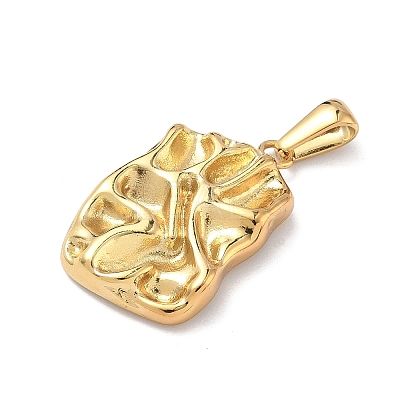 Textured 304 Stainless Steel Pendants STAS-L309-13G-1