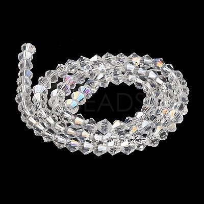 Transparent Electroplate Glass Beads Strands EGLA-A039-T4mm-B13-1