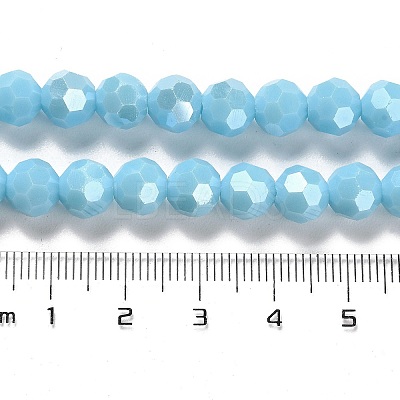 Electroplate Opaque Glass Beads Strands EGLA-A035-P8mm-A08-1