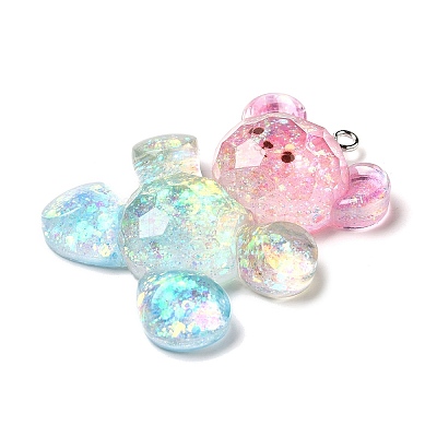 Transparent Resin Pendants RESI-H036-01A-1