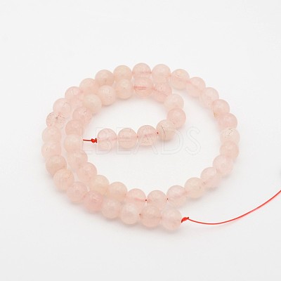 Natural Rose Quartz Round Beads Strands G-J302-06-8mm-1