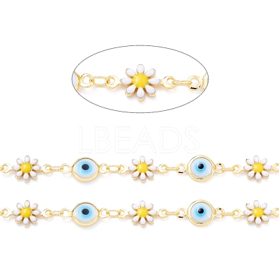 Handmade Brass Enamel Link Chains CHC-D031-02G-1