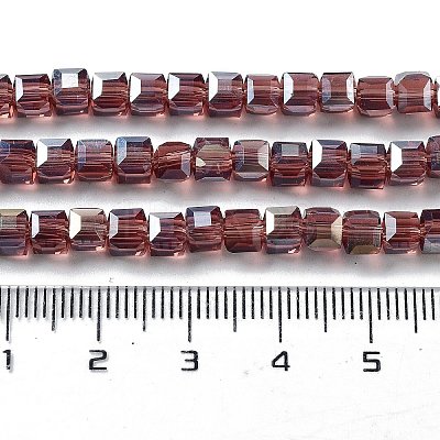 Electroplate Glass Beads Strands EGLA-R030-4x4mm-09-1