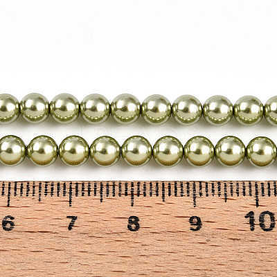 Baking Paint Pearlized Glass Pearl Bead Strands HY-N002-5mm-A07-1