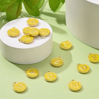 Golden Plated Alloy Enamel Charms ENAM-S118-09-M-1