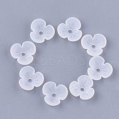 3-Petal Transparent Acrylic Bead Caps FACR-T001-01-1