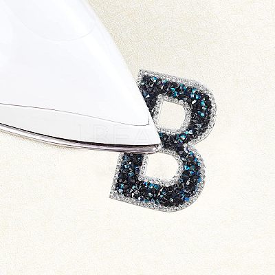 Glitter Rhinestone Iron On Patches DIY-FG0001-28B-1