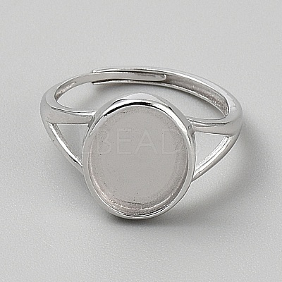 Adjustable 925 Sterling Silver Finger Ring Components STER-WH0062-014P-02-1