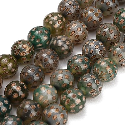 Tibetan Style dZi Beads Strands GG-NH0001-A03-10MM-1