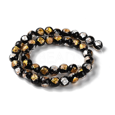 Handmade Gold & Silver Foil Lampwork Beads GLAA-G107-07A-09-1