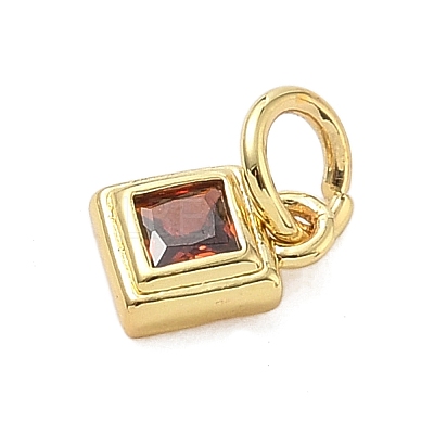 Brass Pave Cubic Zirconia Pendants KK-K368-13G-02-1