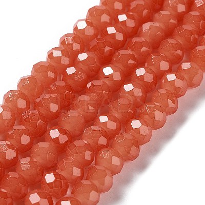 Baking Paint Imitation Jade Glass Bead Strands DGLA-A034-J10mm-A12-1