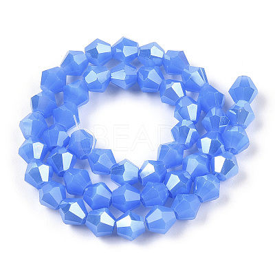 Imitation Jade Electroplate Glass Beads Strands EGLA-A039-J6mm-A04-1