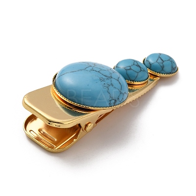 Synthetic Turquoise Alligator Hair Clips G-B042-03G-08-1
