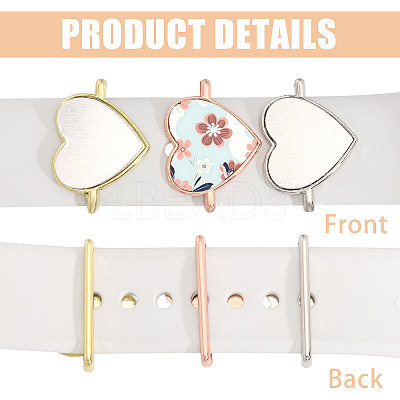 15Pcs 3 Colors Alloy Heat Transfer Watch Band Accessories FIND-CA0011-17A-1