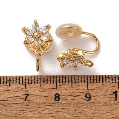 Brass Micro Pave Cubic Zirconia Ear Cuff Findings KK-F898-19D-G-1