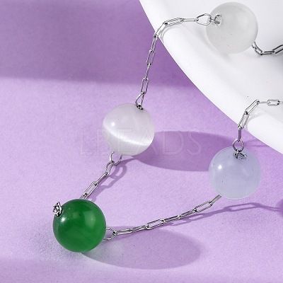 304 Stainless Steel Cable Chain Bracelets BJEW-C094-01P-07-1