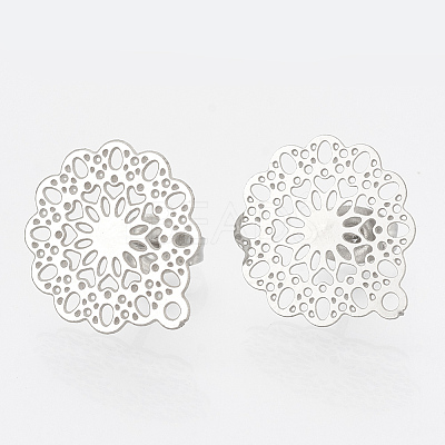 Non-Tarnish 304 Stainless Steel Stud Earring Findings STAS-S079-34B-1