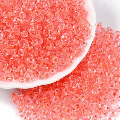6/0 Inside Colours Transparent Glass Seed Beads X1-SEED-T007-07H-1