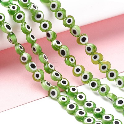 Handmade Evil Eye Lampwork Beads Strands LAMP-F023-B09-1