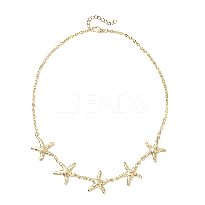 Ocean 304 Stainless Steel Starfish Bib Necklaces for Women NJEW-JN05920-1