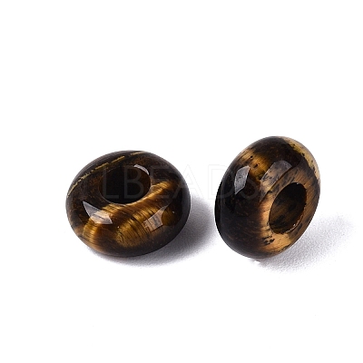 Natural Tiger Eye European Beads G-Q602-04K-1