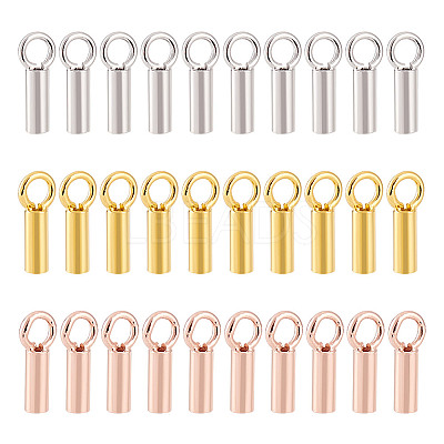 30Pcs 3 Colors 925 Sterling Silver Cord Ends FIND-GO0002-60-1