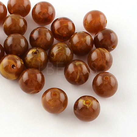 Round Imitation Gemstone Acrylic Beads OACR-R029-8mm-19-1