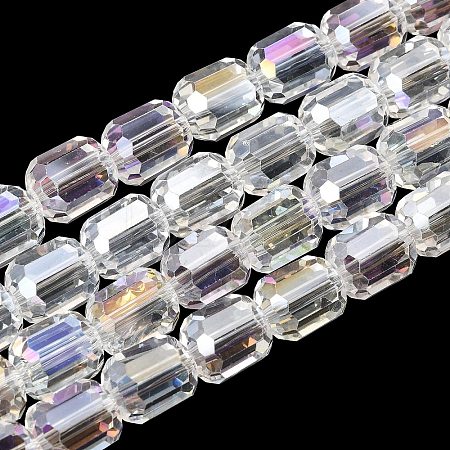 Electroplate Transparent Column Glass Beads Strands EGLA-A043-02-AB04-1