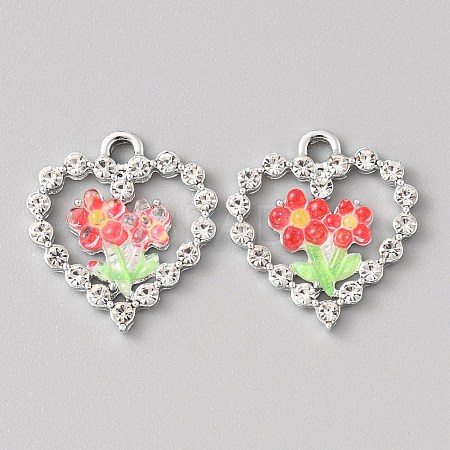 Platinum Alloy Rhinestone Pendants FIND-TAC0008-69P-02-1