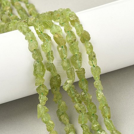 Raw Rough Natural Peridot Beads Strands G-M453-C02-1