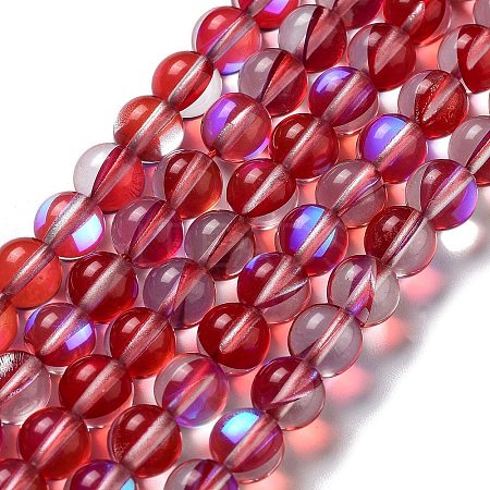 Synthetic Moonstone Beads Strands G-P528-J02-25-1