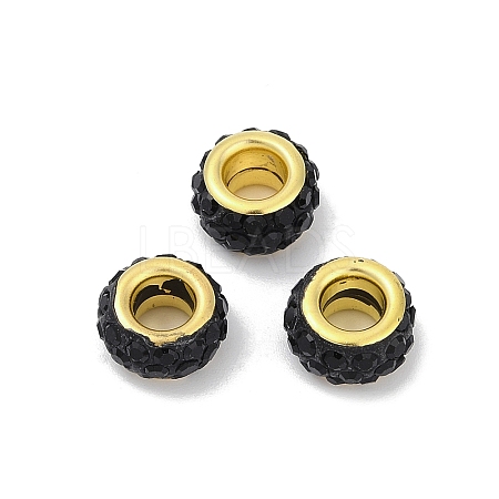 Alloy Rhinestone Clay Pave Beads ALRI-D300-04G-04-1