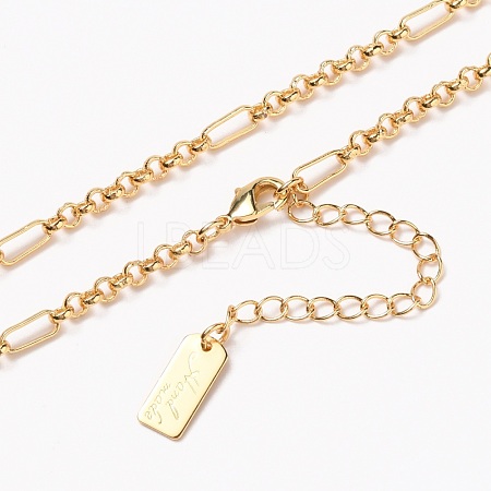 Brass Figaro Chain Necklaces NJEW-H206-10G-1