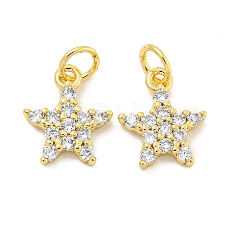 Rack Plating Brass Micro Pave Clear Cubic Zirconia Pendants KK-B093-12B-G-1