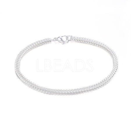 304 Stainless Steel Wheat Chain Bracelets X-BJEW-P153-07S-1