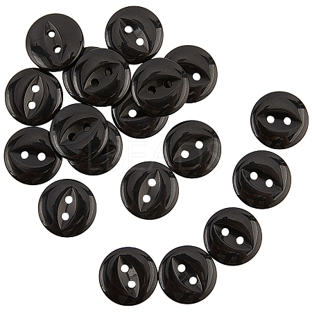 100Pcs 2-Hole Resin Buttons BUTT-CY0001-23B-1