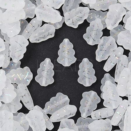 Frosted Transparent Acrylic Beads OACR-P029-04B-01-1