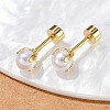 White Round Plastic Imitation Pearl Ear Fake Plugs EJEW-H105-20G-2