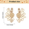 FIBLOOM 2 Sets 2 Color Alloy Flower Asymmetrical Earrings EJEW-FI0001-33-2