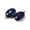Dyed Natural Lapis Lazuli & Cubic Zirconia Pendants G-Z076-01G-08-2