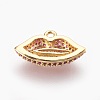 Brass Micro Pave Cubic Zirconia Charms ZIRC-F089-05G-2