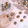 8Pcs 2 Colors 1-Hole Alloy Shank Buttons BUTT-AR0001-40-3